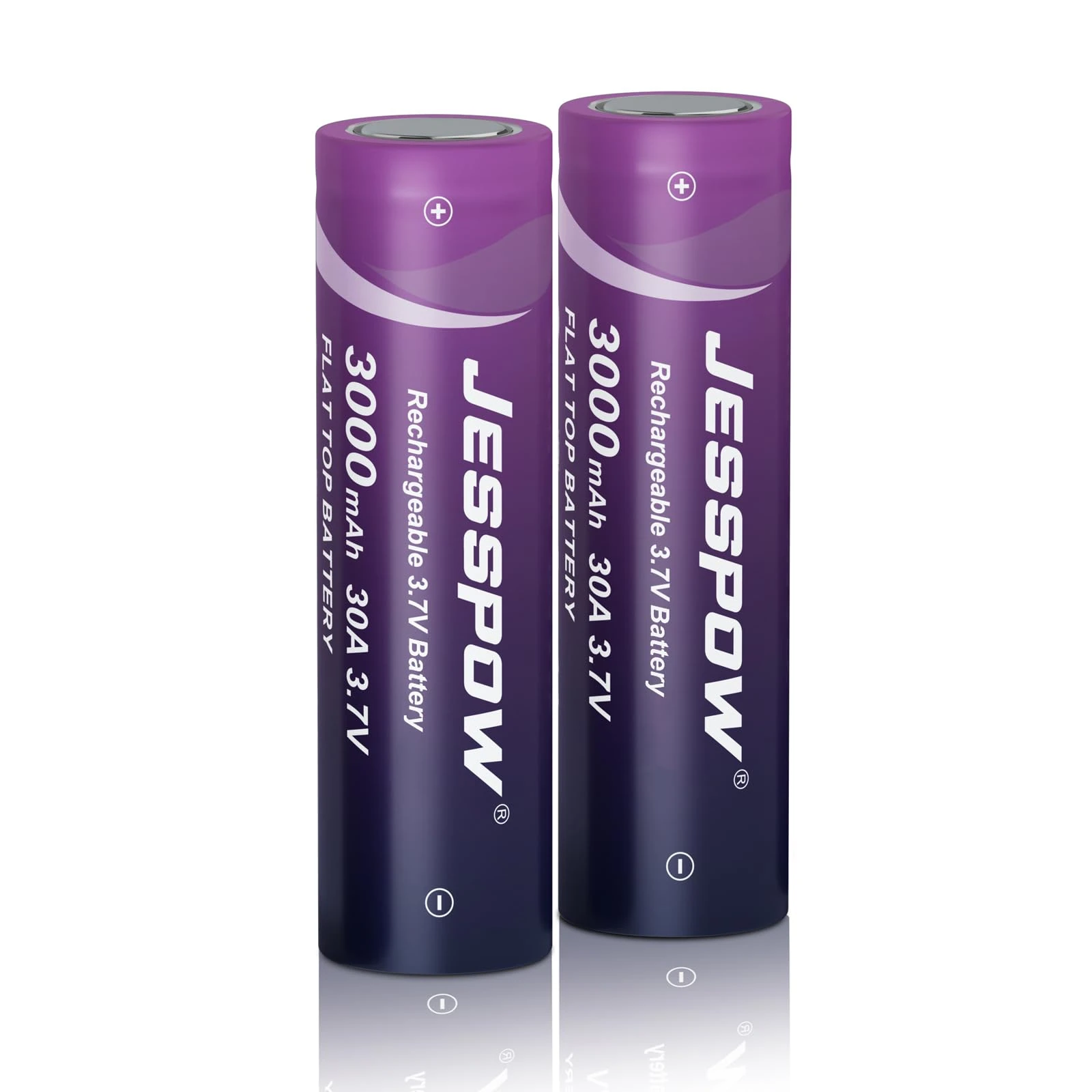 3000mAh 30A Flat Top High Drain 18650 Rechargeable Battery，3.7V Rechargeable Battery Long-Lasting Power Batteries for Flashlights, Headlamp and Electronics (Pack of 2)