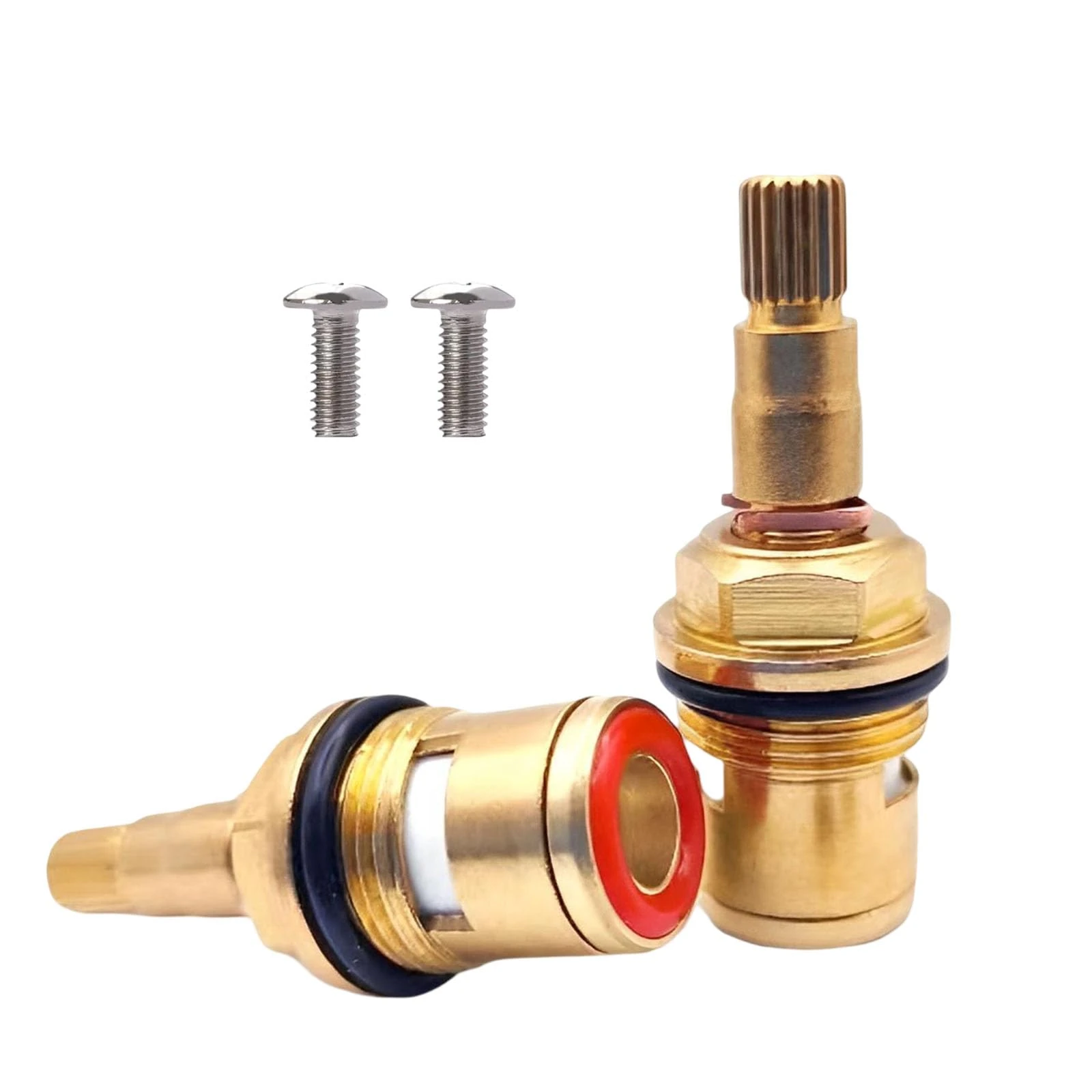 1 Pair Universal Replacement Tap,Ceramic Tap Cartridge Replacement Brass Tap Glands Repair Kit 1/4 Turn Tap Cartridge Valves Brass Ceramic Disc Cartridge Faucet Repair Parts(5.6cm)