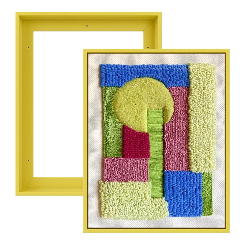 FOLKOR 16x20 Frame for Stretched Canvas Art, 2 Pack Complete Canvas Floater Frames with 0.9" Deep for Oil Diamond Paintings Vintage Prints Artwork, Aesthetic Home Accents Living Room Decor (Yellow)