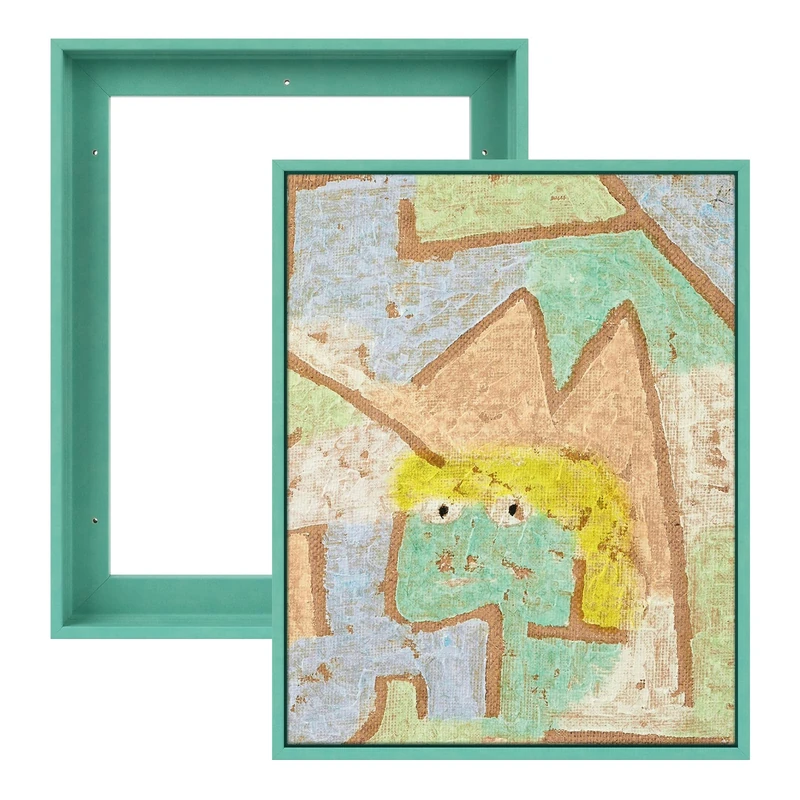 FOLKOR 16x20 Frame for Stretched Canvas Art, 2 Pack Complete Canvas Floater Frames with 0.9" Deep for Handmade Paintings Shabby Chic Prints Artwork, Aesthetic Home Accents Kitchen Decor (Light Green)