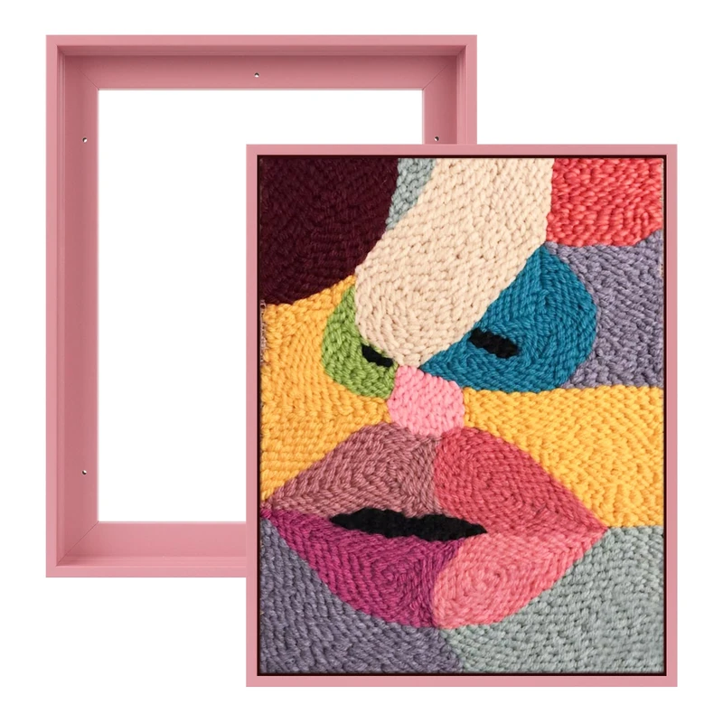 FOLKOR 16x20 Frame for Stretched Canvas Art, 2 Pack Complete Canvas Floater Frames with 0.9" Deep for Handmade Paintings Lovely Prints Artwork, Aesthetic Home Accents Living Room Decor (Pink)