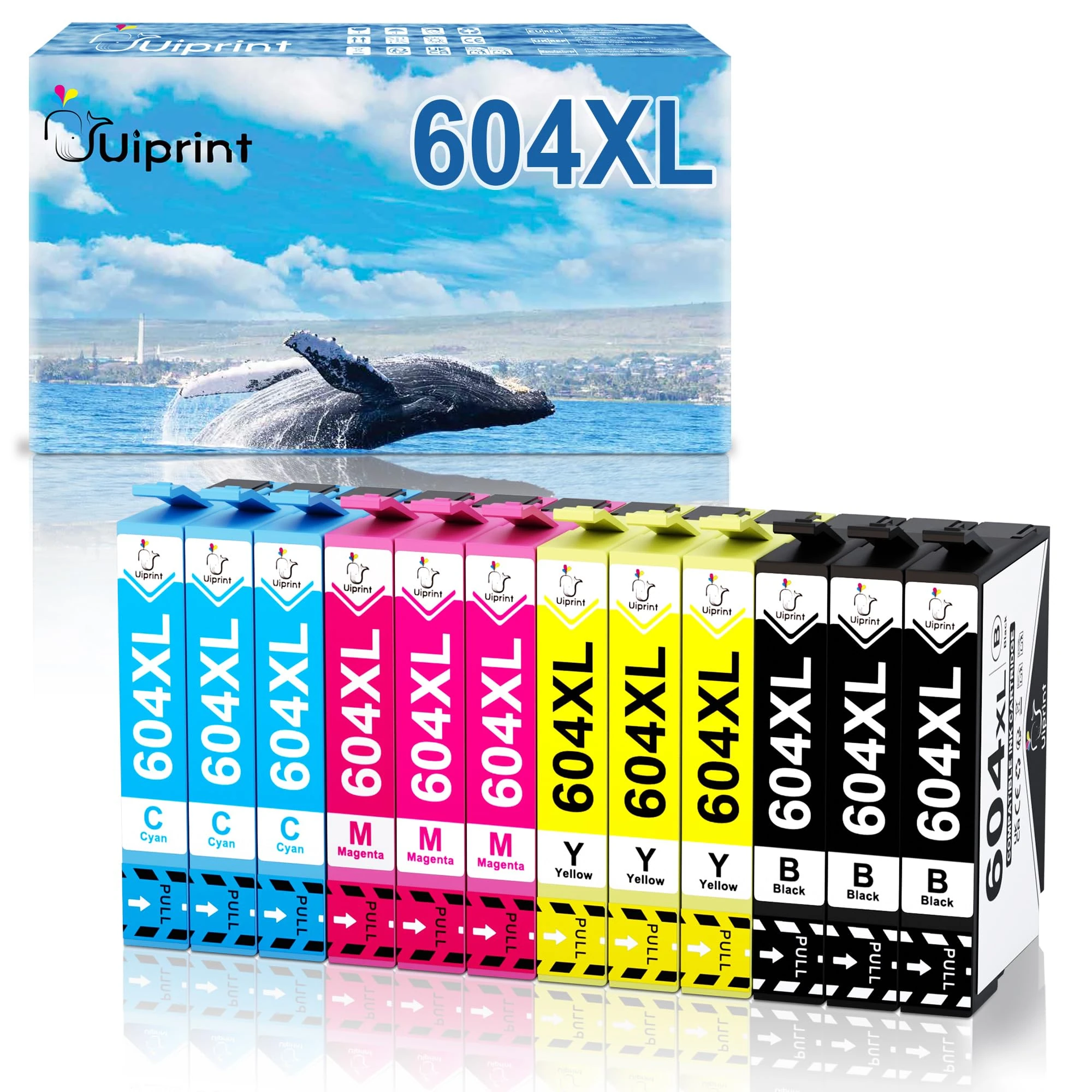 Uiprint 604XL Compatible Ink Cartridges for Epson 604 XL for Epson Expression Home XP-2200 XP-2205 XP-3200 XP-3205 XP-4200 XP-4205 Workforce WF-2910DWF WF-2935DWF WF-2930DWF WF-2950DWF
