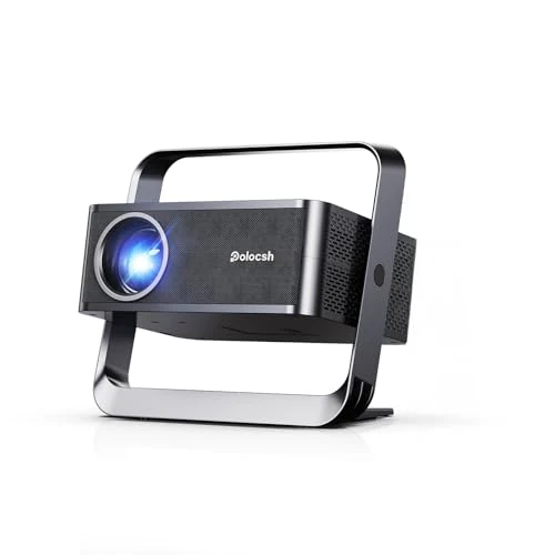 [1080P FHD & Official License Apps] Polocsh 4K Projector 600ANSI with Auto Keystone WiFi 6 Bluetooth 5 HiFi Speaker Electric Focus Short Distance Projection Home Projector