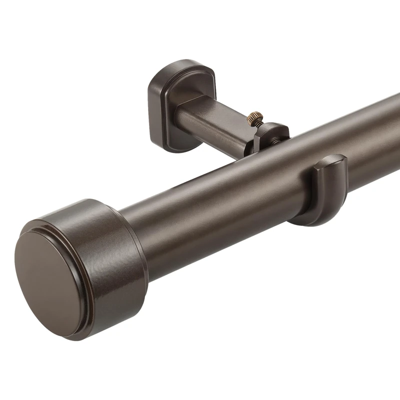 Lwiiom Heavy Duty Curtain Rods,1 1/4" Large Diameter Premium Nonadjustable Curtain Rod,72in/6ft Custom Window Treatment Rods with Durable Aluminum Brackets and End Caps,Dark Bronze Finish