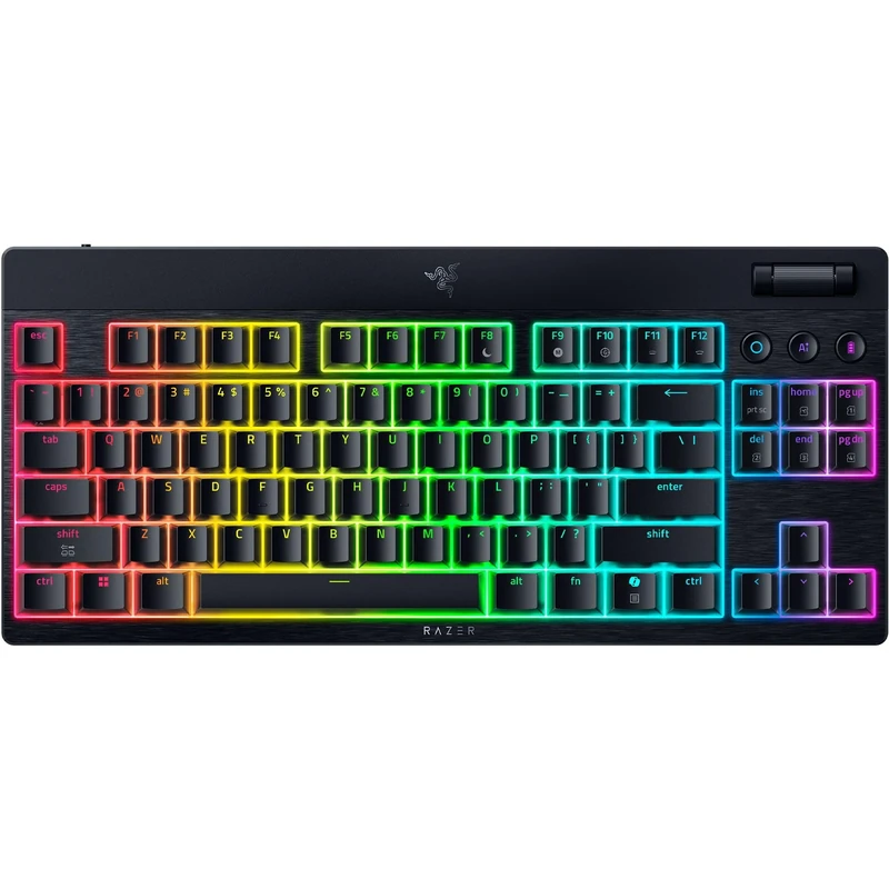 Razer BlackWidow V4 Tenkeyless HyperSpeed Low Profile - Wireless Hot-swappable Gaming Keyboard - HyperSpeed Wireless & BT - Multi-Function Roller & Control Buttons - Orange Switch | QWERTY US Layout