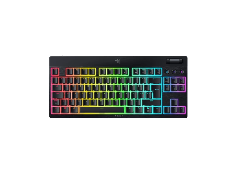 Razer BlackWidow V4 Tenkeyless HyperSpeed Low Profile - Wireless Hot-swappable Gaming Keyboard - HyperSpeed Wireless & BT - Multi-Function Roller & Control Buttons - Orange Switch | QWERTY UK Layout