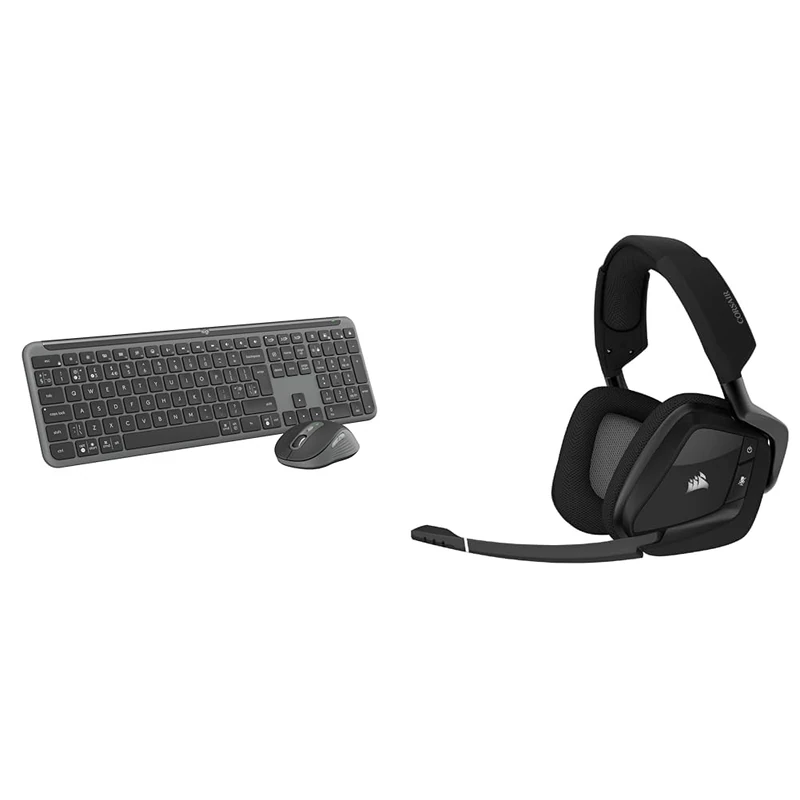 Logitech MK950 Signature Slim & CORSAIR VOID RGB ELITE Wireless Gaming