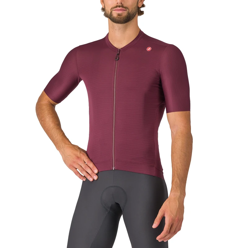 CASTELLI Men's Espresso Technical Jersey, Deep Burgundy/Silver Moon, XS