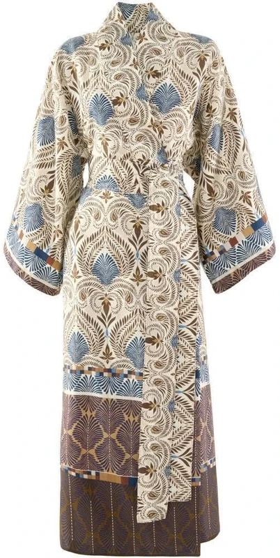 Bassetti Nairobi 9332200 Kimono 100% Cotton Satin in Caffe M1 Size S-M