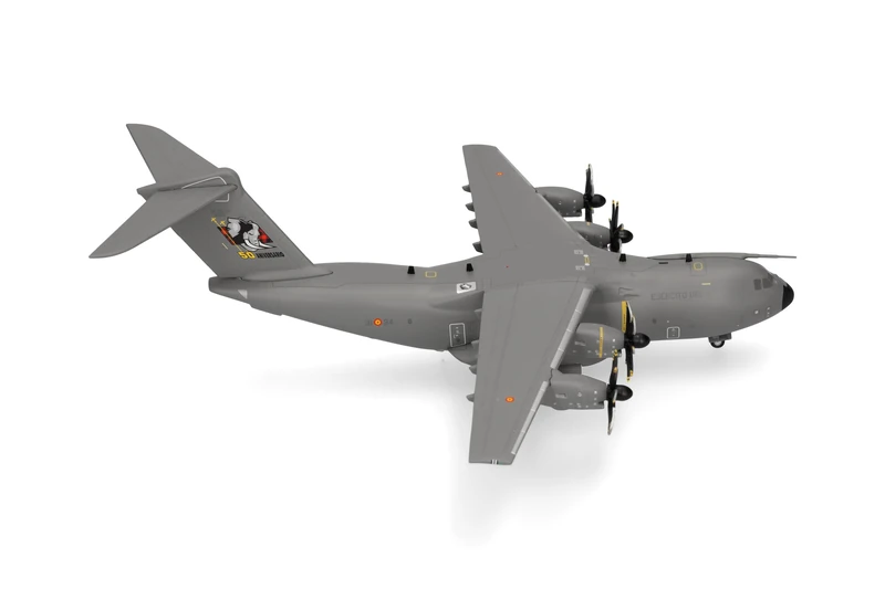 herpa Spanish Air Force Airbus A400M Atlas (T.23) - 31st Wing (ALA 31), Zaragoza - 50 Aniversario, Miniature Scale 1:500, Collectable, Model without Stand, Metal