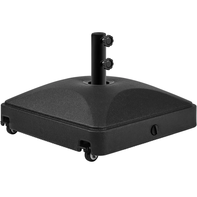 Yaheetech 56kg Resin Garden Parasol Base, Heavy Duty Umbrella Stand Holder with Wheels,Outdoor Round All Weather Patio Umbrella Stand for Deck Poolside Black