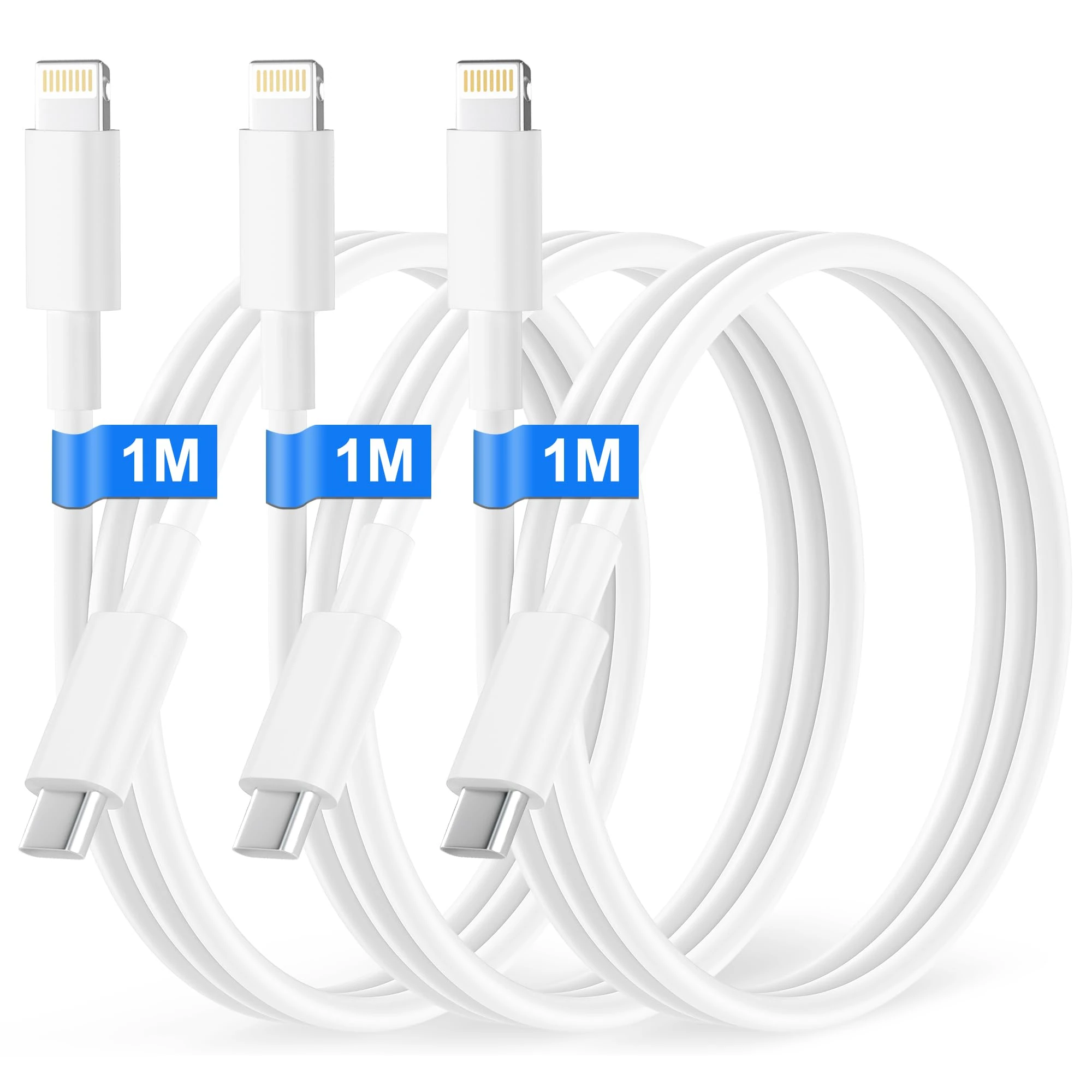 USB C to Lightning Cable 1M 3Pack[Apple MFi Certified], iPhone Fast Charger Cable USB C Charging Cord iPhone Cable Lead Wire for iPhone14/ 13/12/12 Pro Max/12 Mini/11/11 Pro/XS/Max/XR/X/8/8Plus/iPad