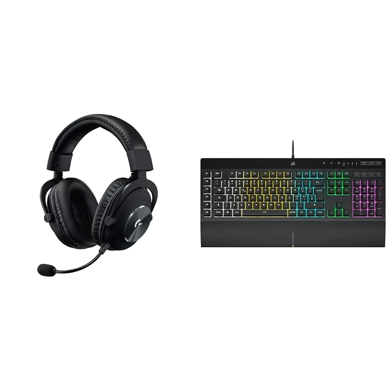 Logitech G PRO X & Corsair K55 RGB PRO Wired Membrane