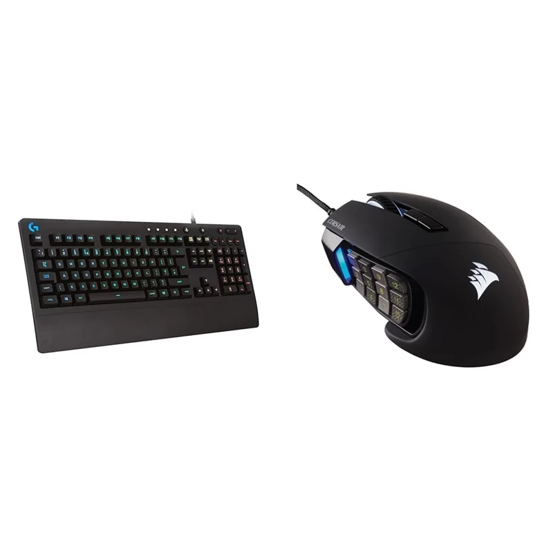 Logitech G G213 Prodigy & CORSAIR SCIMITAR RGB ELITE Wired MOBA/MMO