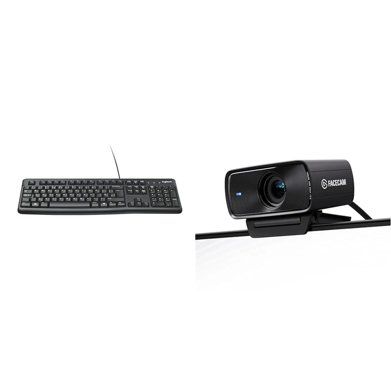 Logitech K120 Wired Keyboard & Elgato Facecam MK.2 – Premium Full