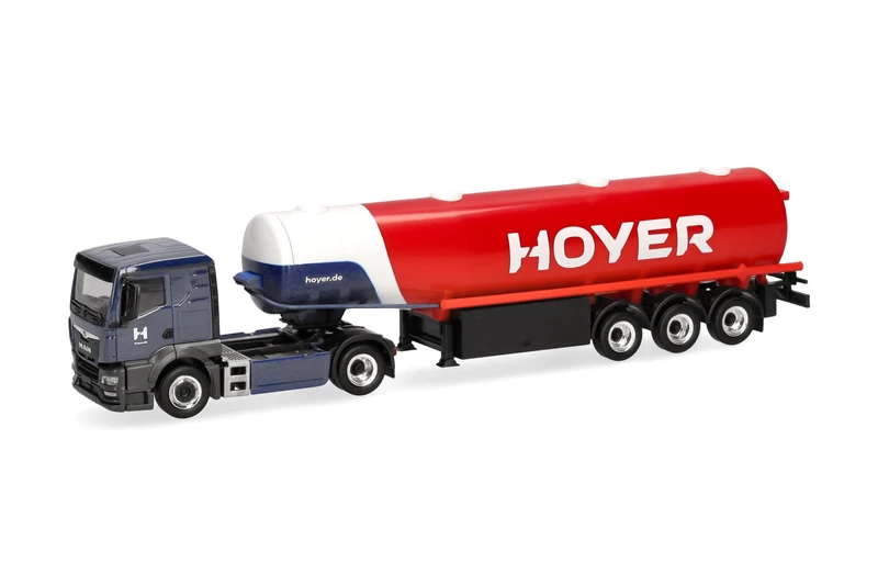 Herpa Truck Model Man TGS TN Petrol Tank Hoyer 1:87 Scale Miniature Collectible Made in Germany, Plastic