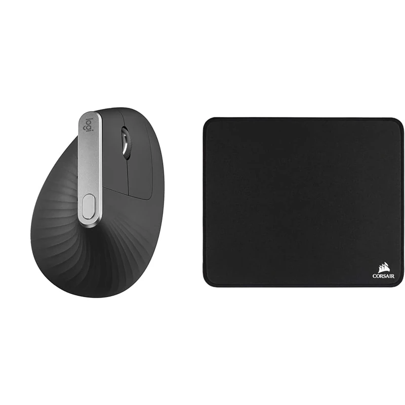 Logitech MX Vertical Ergonomic & Corsair MM350 Champion Series, Medium Premium