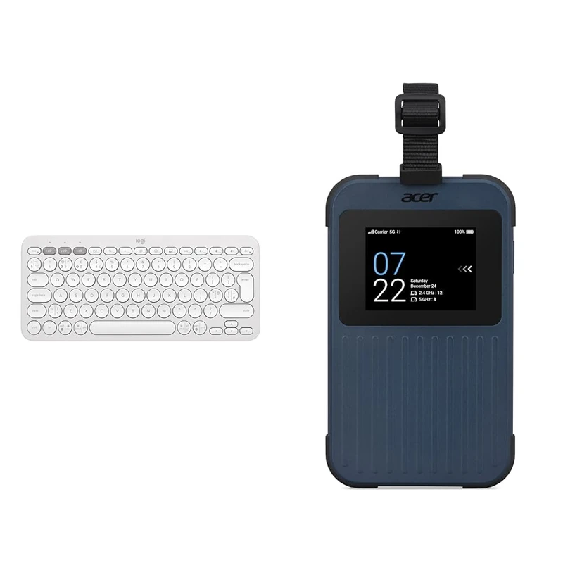 Logitech Pebble Keys 2 & Acer Connect Enduro M3 5G Router/Mobile