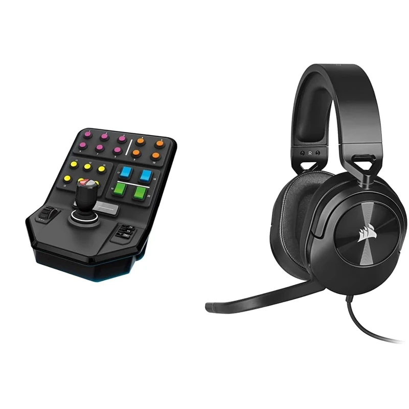 Logitech G Saitek Farm & CORSAIR HS55 SURROUND Lightweight Multiplatform Wired