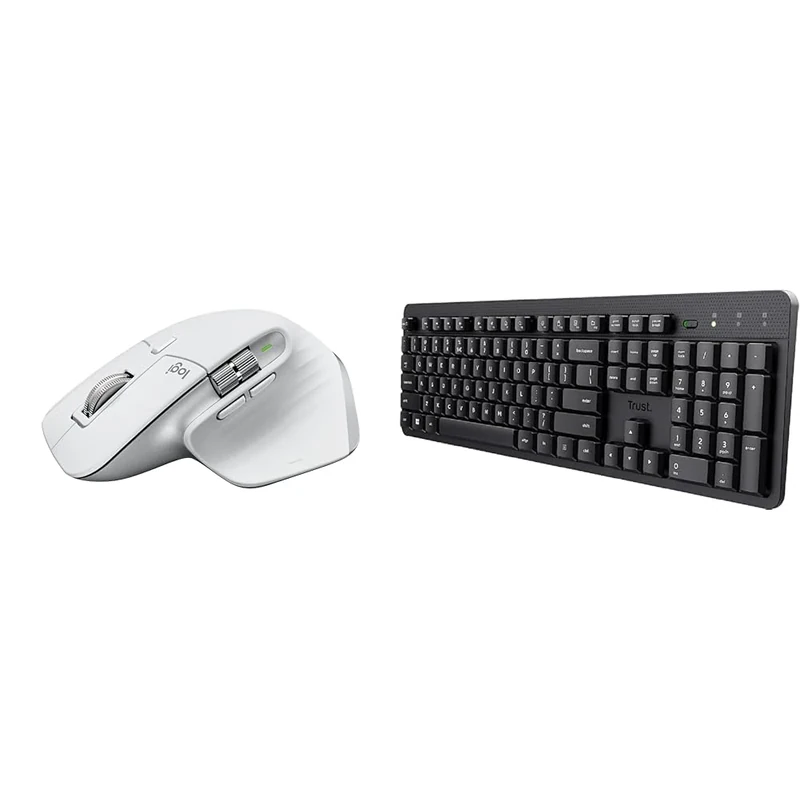 Logitech MX Master 3S & Trust Ody II Silent Wireless Keyboard,