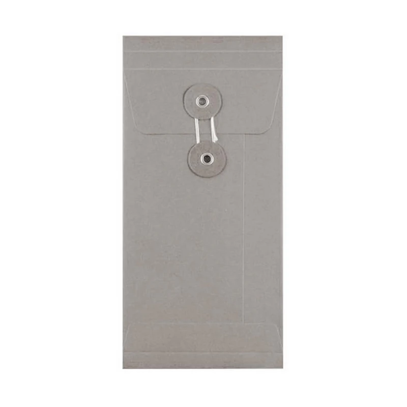 Blake Purely Everyday - Grey String and Washer Gussets DL (220 x 110mm) - Pack of 100 Qty - Premium Quality 180 GSM - Grey Envelopes with String Tie - Office & Business Supplies (STWSW220GY-G)