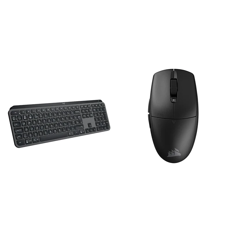 Logitech MX Keys S & Corsair M55 WIRELESS Lightweight FPS Gaming