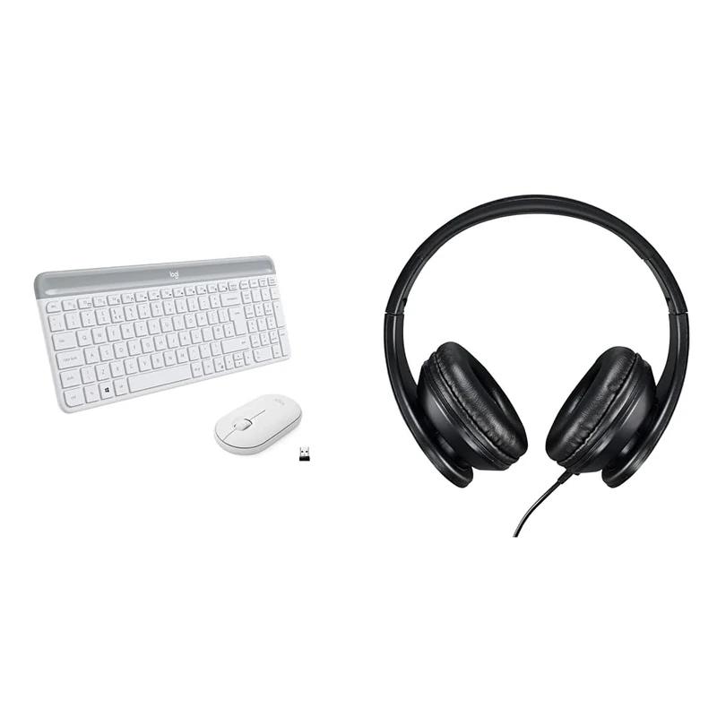 Logitech MK470 Slim Wireless & Acer Headset AHW115 - (integrated mic,