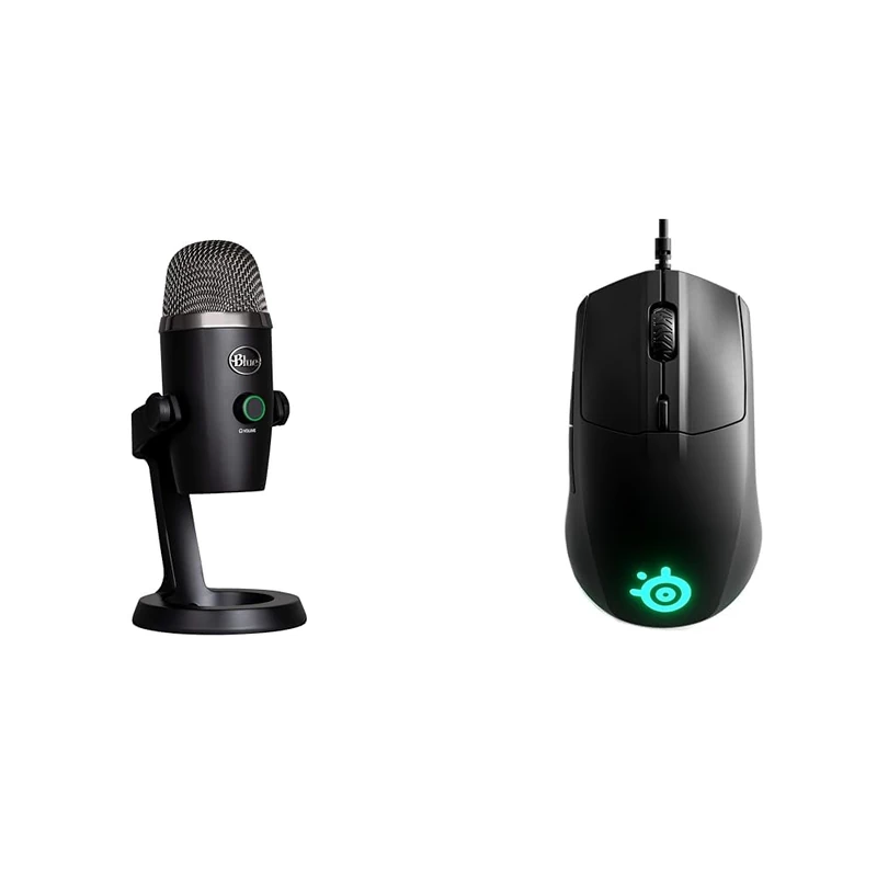 Logitech for Creators Blue Yeti Nano Premium & SteelSeries Rival 3 - Gaming Mouse