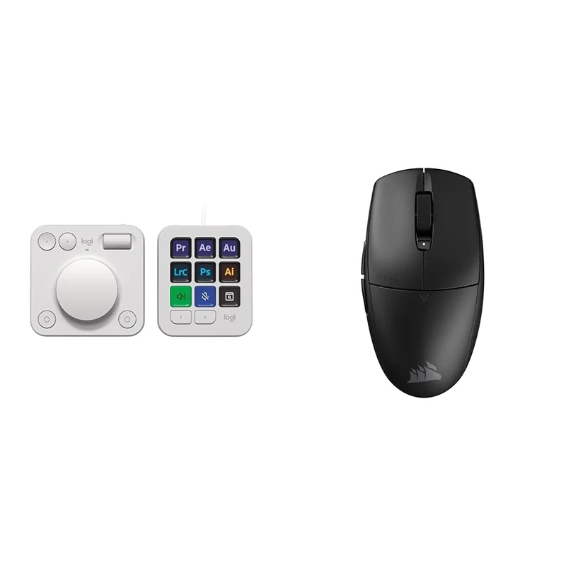 Logitech MX Creative Console, & Corsair M55 WIRELESS Lightweight FPS Gaming