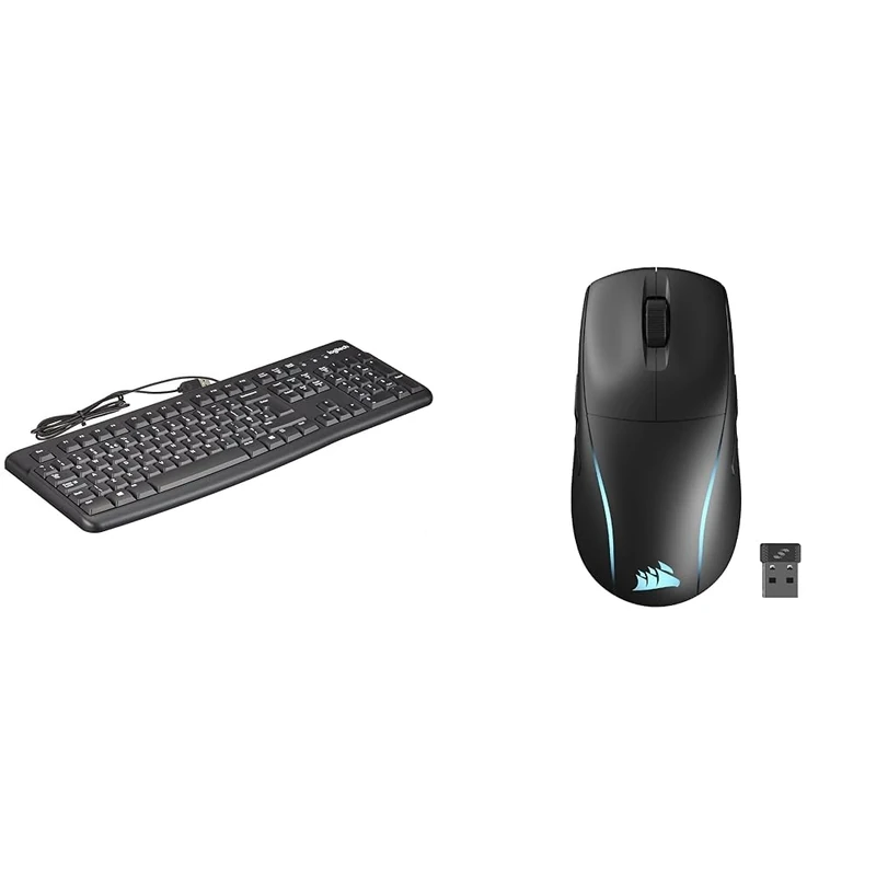 Logitech K120 Wired Business & Corsair M75 WIRELESS RGB Lightweight FPS