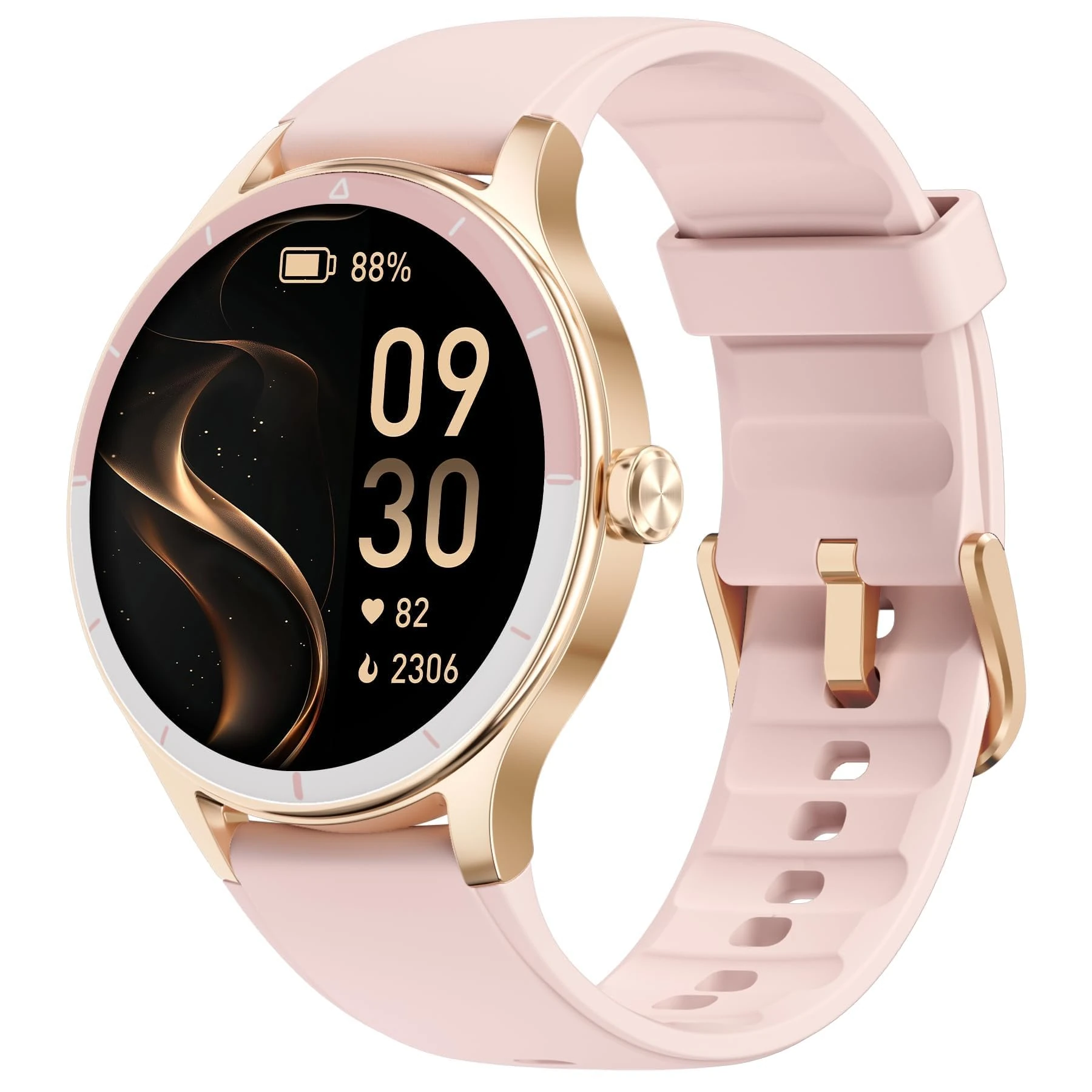 TOOBUR Smart Watch for Women, Smartwatch Compatible Android and iOS Phone, Answer/Make Calls, Fitness Tracker/Step Counter/Running Watch, Sleep/Heart Rate Monitor, IP68 Waterproof, Pink
