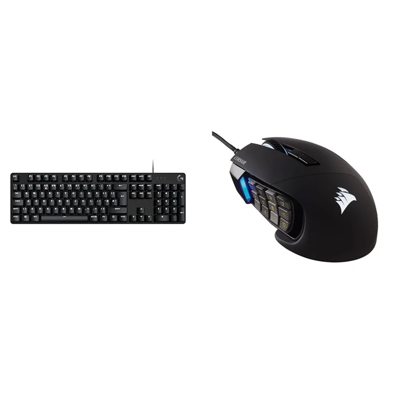 Logitech G413 SE Full-Size & CORSAIR SCIMITAR RGB ELITE Wired MOBA/MMO