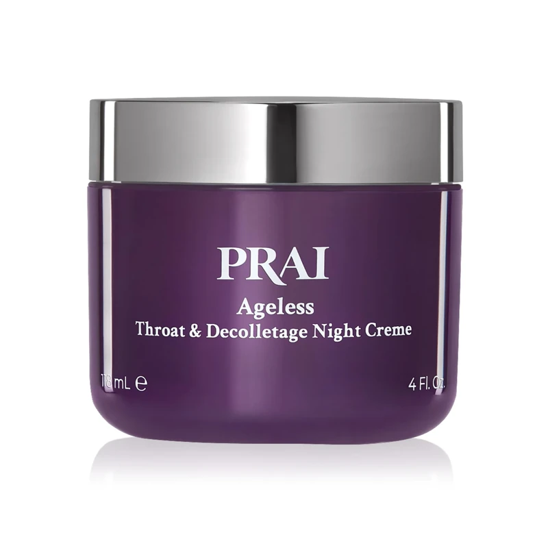 PRAI Ageless Throat & Decolletage Night Creme 118ml - Moisturising & Hydrating Formula, Two Types of Retinol - Brightens & Firms Skin - Anti-Ageing, Anti-Wrinkle Cream - Overnight Recovery Skincare