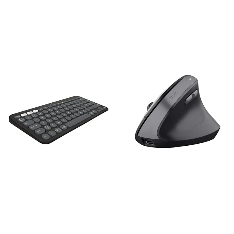 Logitech Pebble Keys 2 & Trust Yuno Wireless Ergonomic Mouse