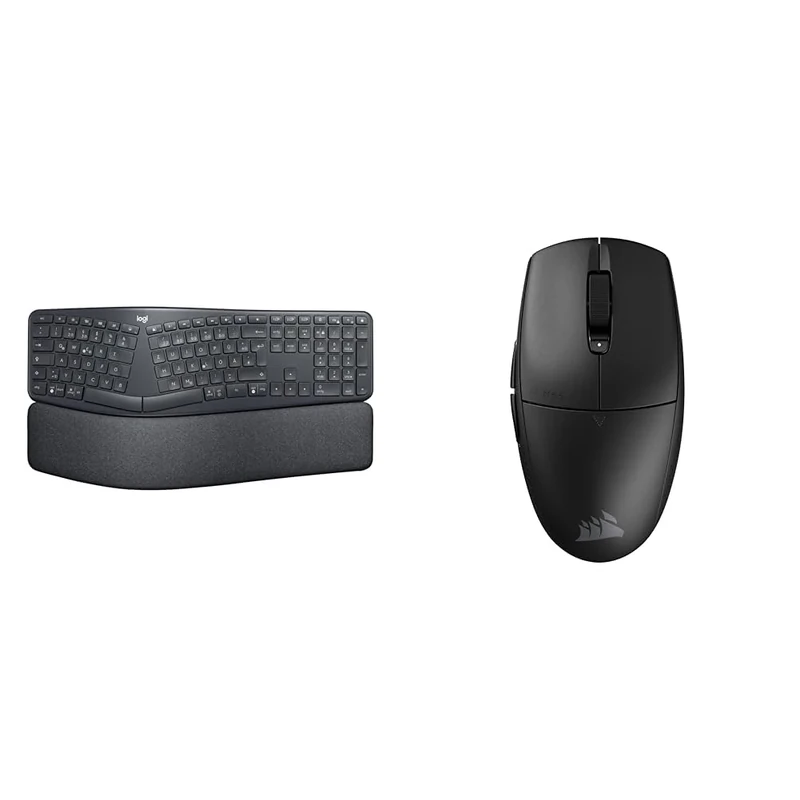 Logitech ERGO K860 Wireless & Corsair M55 WIRELESS Lightweight FPS Gaming