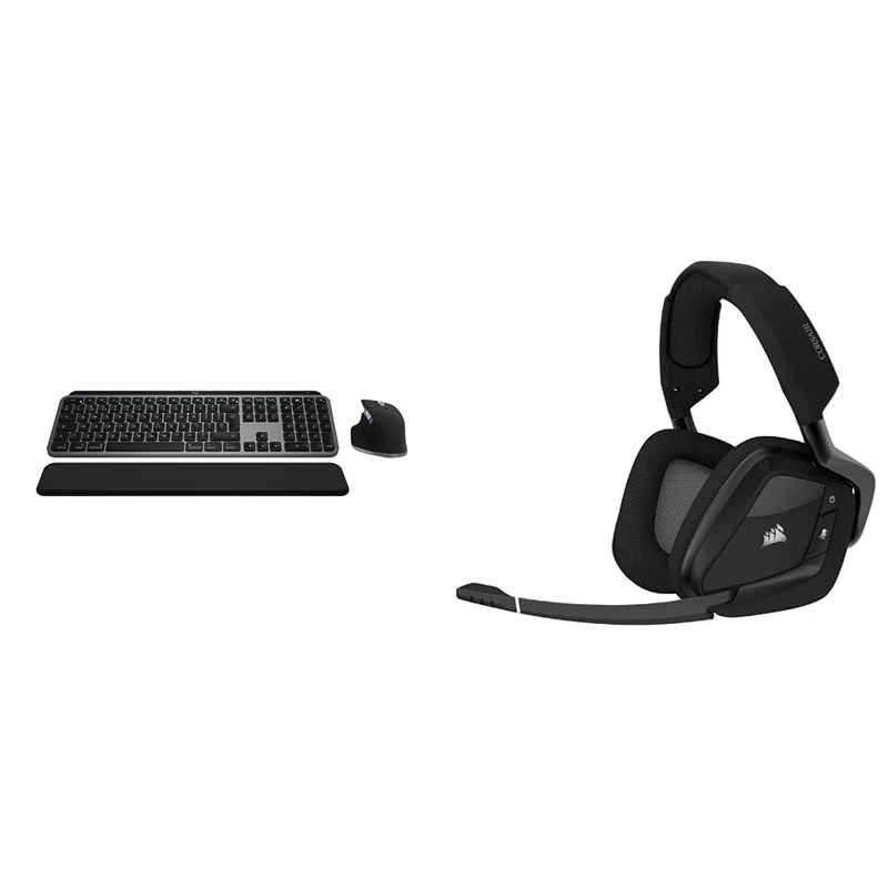 Logitech MX Keys S & CORSAIR VOID RGB ELITE Wireless Gaming