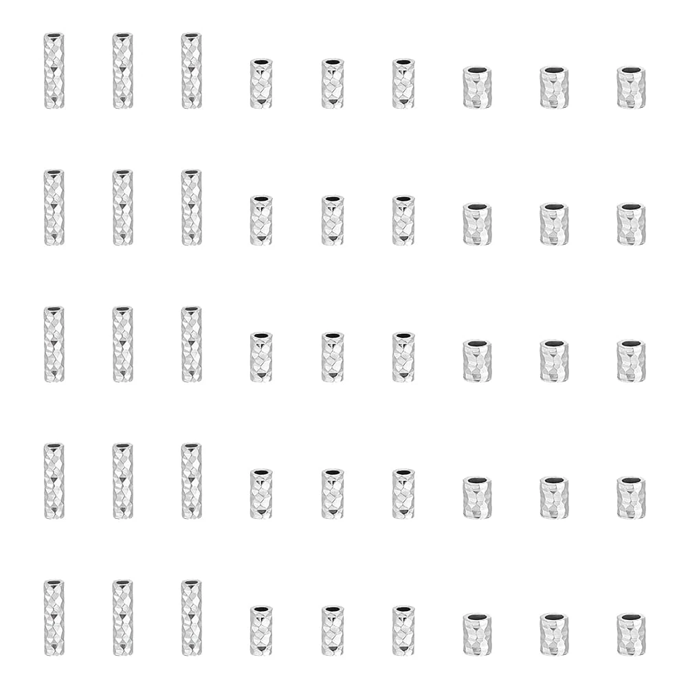 PH PandaHall 50Pcs 925 Sterling Silver Crimp Beads Tube Spacers 3 Sizes End Stopper Beads Jewellery Crimping Bead for DIY Necklace Bracelet Jewellery Making Finding