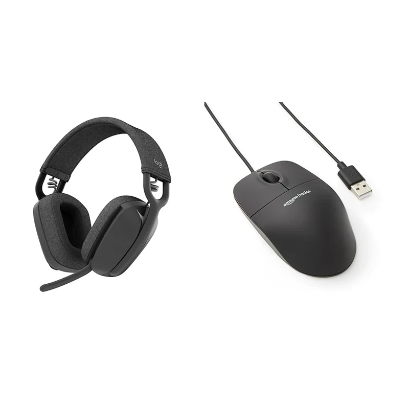 Logitech Zone Vibe 100 & Amazon Basics Responsive and Precise 3-Button