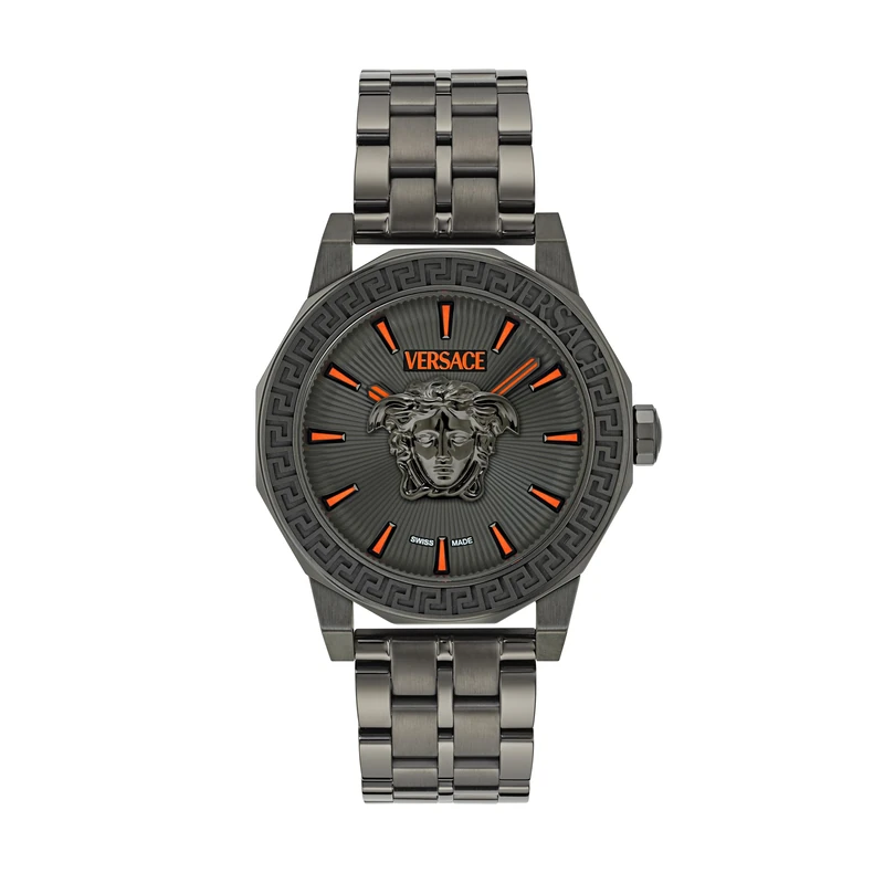 Versace Men Analogue Quartz Watch Medusa Deco Swiss Made