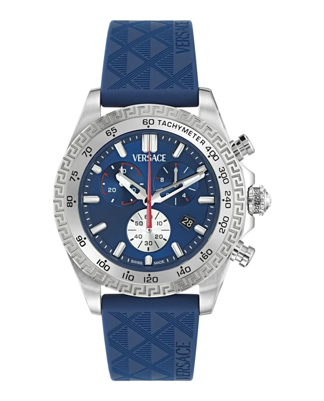 Versace Men's Chronograph Swiss Quartz Watch with Silicone Strap VE9K00124