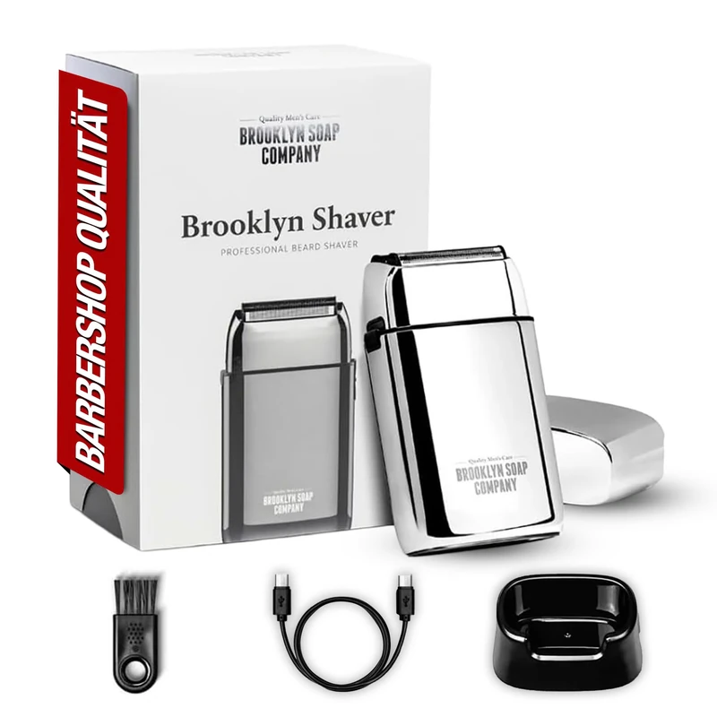 Brooklyn Soap Company Brooklyn Shaver - Electric Shaver for Men - Beard Trimmer for a Flawless Dry Shave - Electric Shaver with LED Display & USB-C Charging