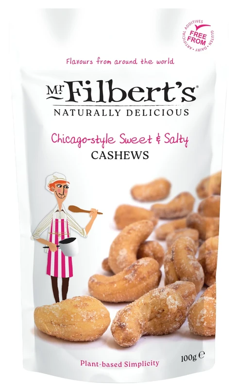Mr Filbert’s Sweet & Salty Cashews – 12 x 100g Bags | Handcrafted Gourmet Cashew Nuts | Vegan & Gluten Free Sharing Snack