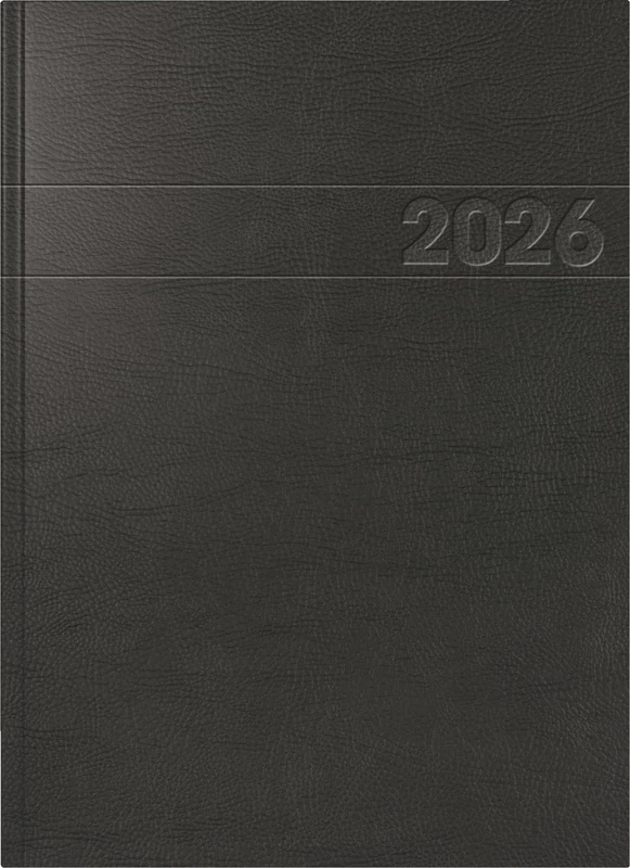 BRUNNEN Book Calendar Model 787 2026 | A4, Plastic, Black