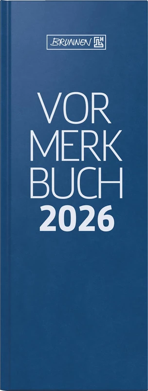 BRUNNEN Registration Book Model 786 2026 | 110 x 297 mm, Plastic, Blue