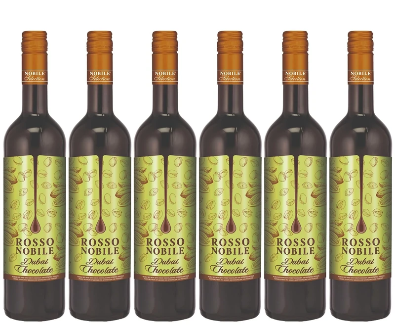 Rosso Nobile - Dubai Chocolate, Noble Red Wine with fine Chocolate and Pistachio aromas (6 x 0.75 l)