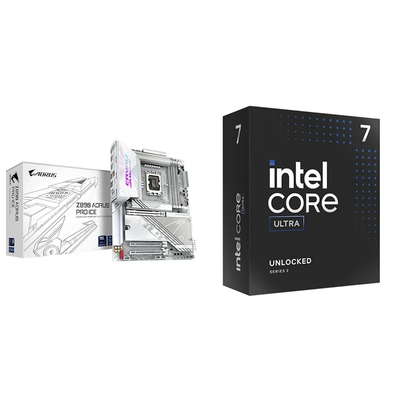 Gigabyte Z890 AORUS PRO ICE Motherboard + Intel Core Ultra 7 Desktop Processor 265K 20 cores (8 P-cores + 12 E-cores) up to 5.5 GHz