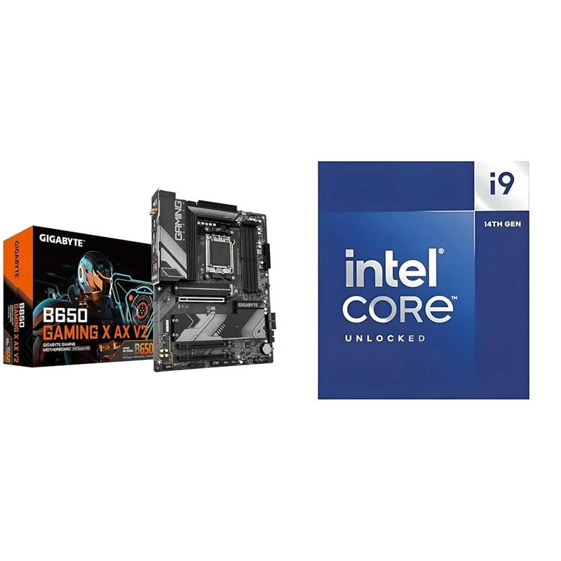 Gigabyte B650 GAMING X AX V2 Motherboard + Intel Core i9-14900K Desktop Processor 24 cores (8 P-cores + 16 E-cores) up to 6.0 GHz