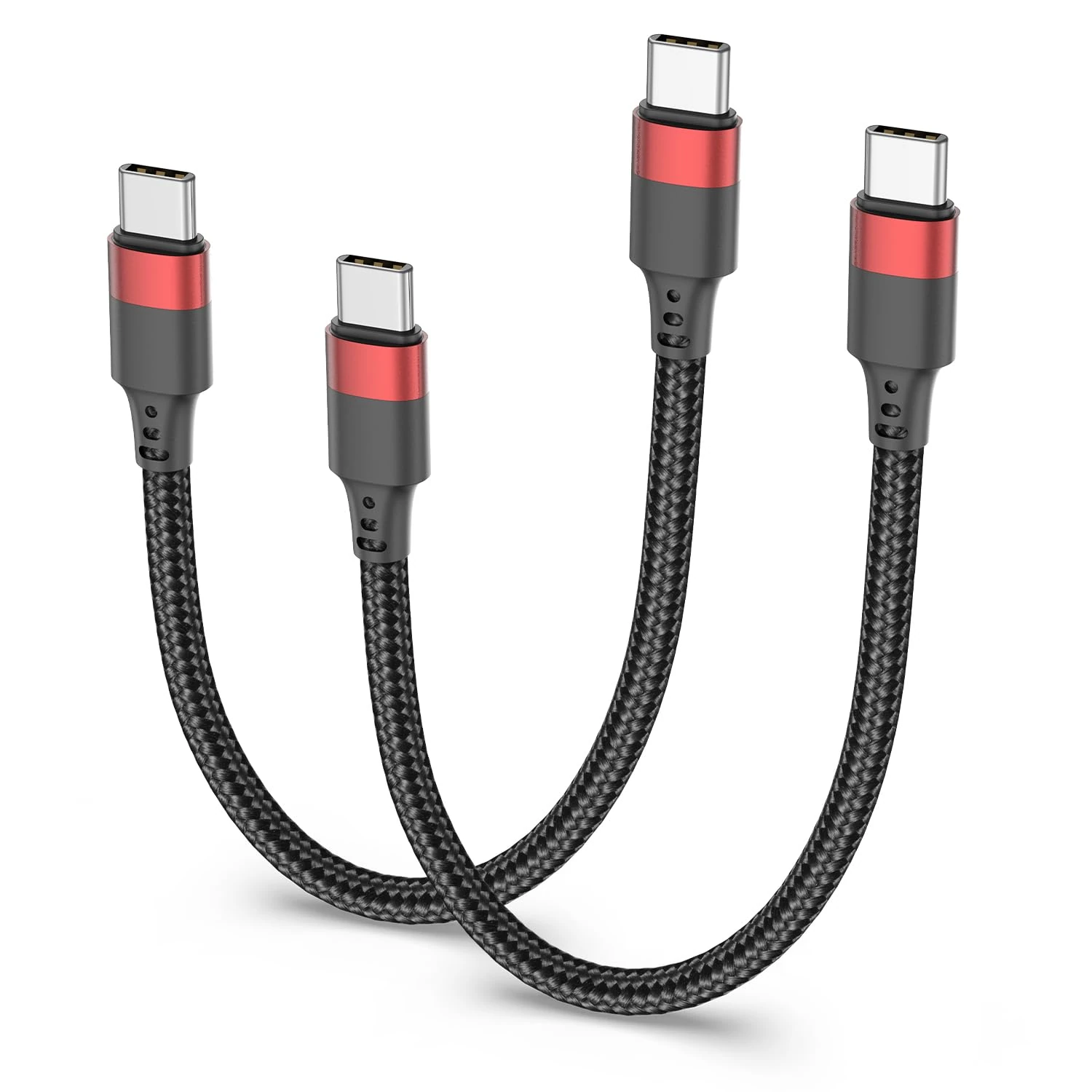 Short USB C to USB C Cable 20CM 2Pack, 60W PD Fast Charging Short USB C Cable Braided, 0.2M Type C to Type C Cord for iPhone 16 15 Samsung Galaxy S24 S23 S22 Note 20