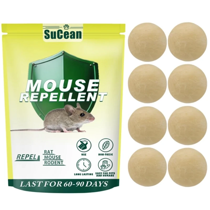 SuCean Mouse and Rat Repellent Balls, Indoor Outdoor Rodent Control, 8 Pack