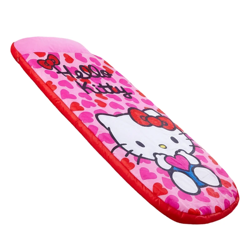 Character World Hello Kitty ReadyBed Kids Inflatable Air Bed and Sleeping Bag with Pump | Girls Travel Mattress for Sleepovers and Camping or Home Use